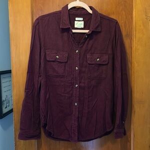 AE Maroon Solid Flannel Shirt